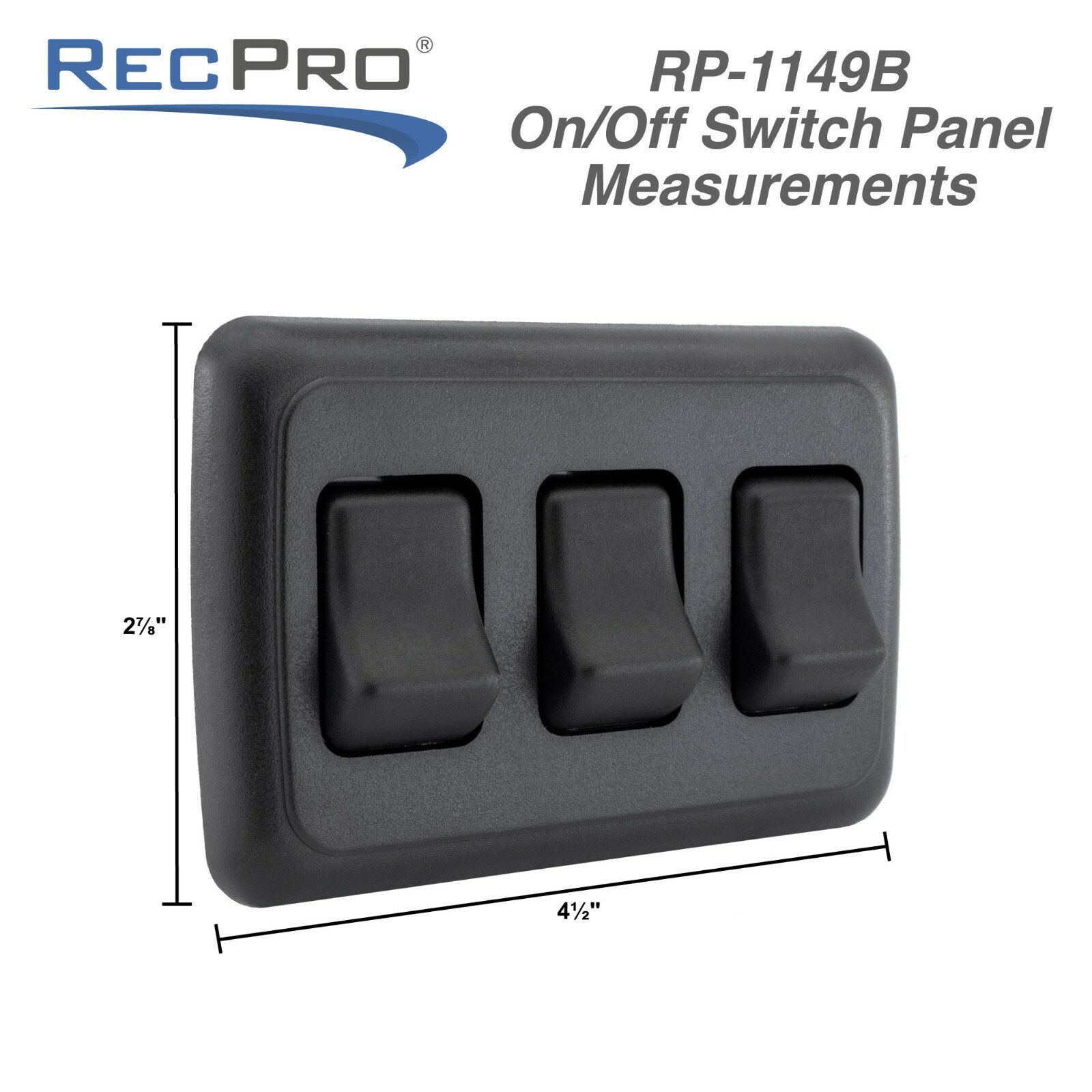 RV Switch SPST Switch On / Off 3 Gang Bezel RV Electrical Camper Switch