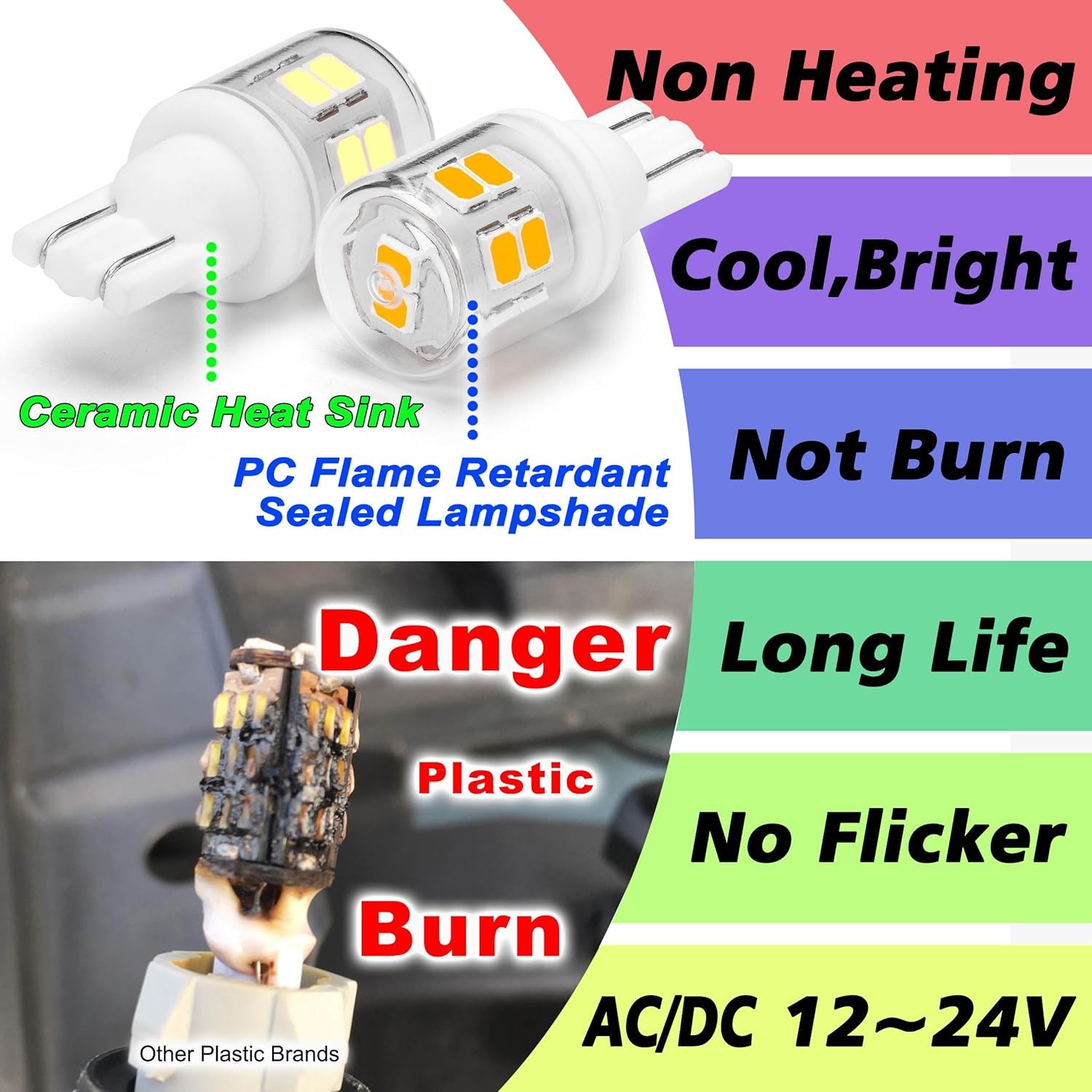 921 194 LED Light Bulbs 2W 2700K T10 – 3 count (Pack of 1), 2700k Warm White