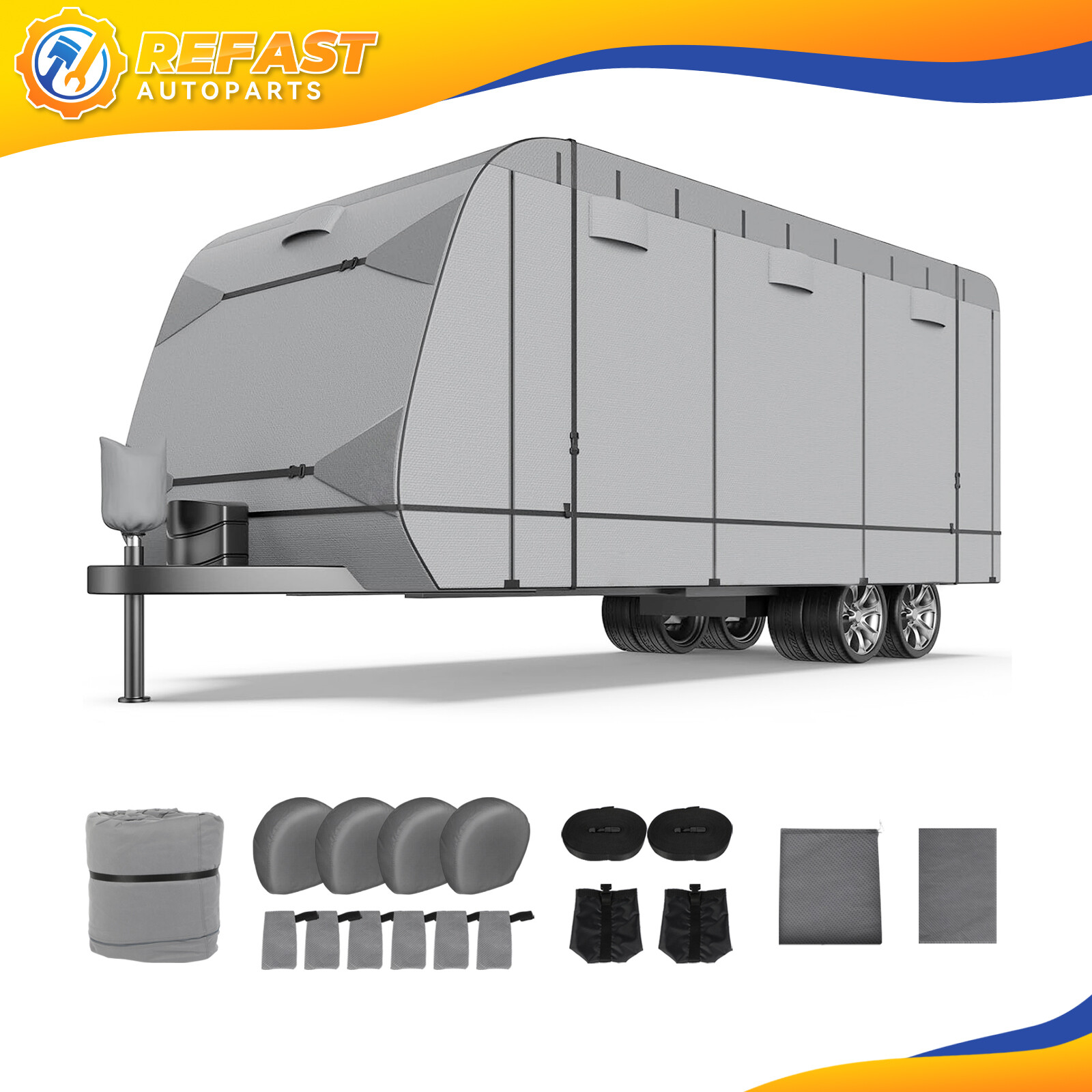 Travel Trailer 20FT-22FT RV Camper Cover Non-woven Fabric Windproof Breathable