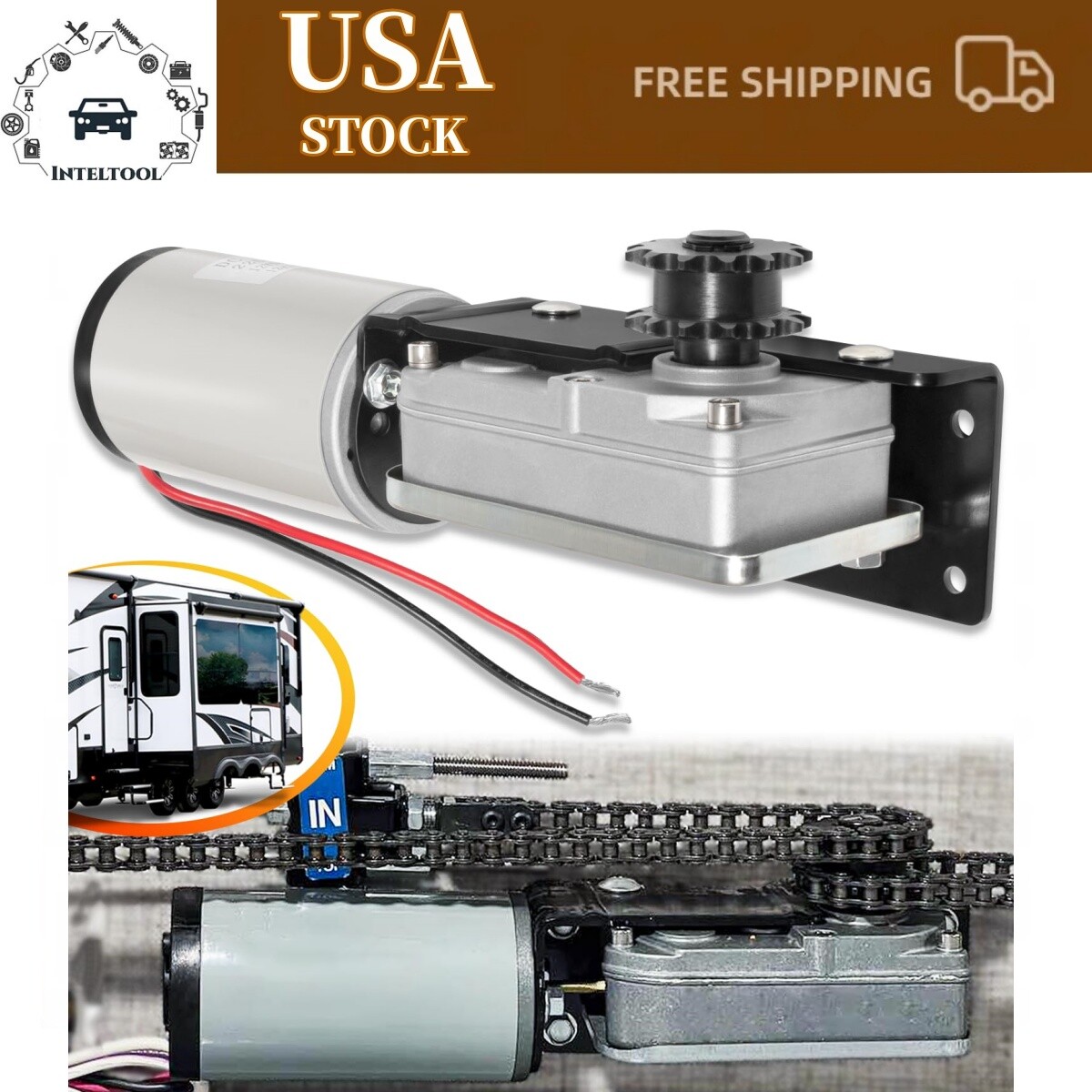 Replacement for BAL Accu-Slide RV Trailer Slide Out Gear Box With Bracket 225008