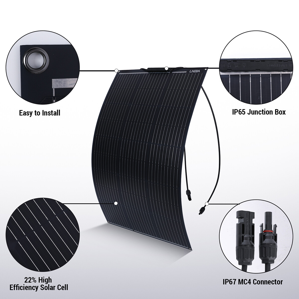 200W 400W Flexible Mono Solar Panel 12V 24V Ultra Thin for RV Camper Farm Shed