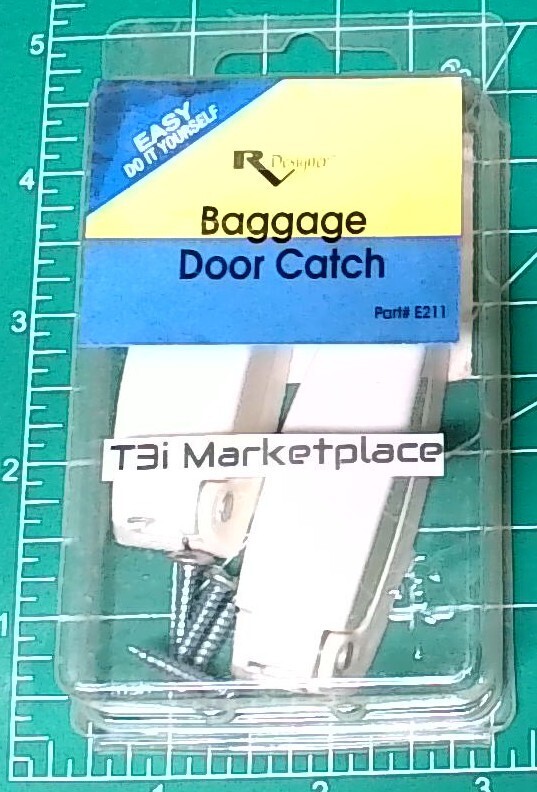 Qty 1 – 2 pack – Baggage Door Catch – Rounded – E211 – White – RV Designer