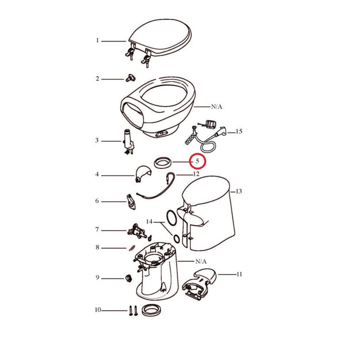 Thetford 34120 Waste Ball Seal for Style II & Style Plus Toilets