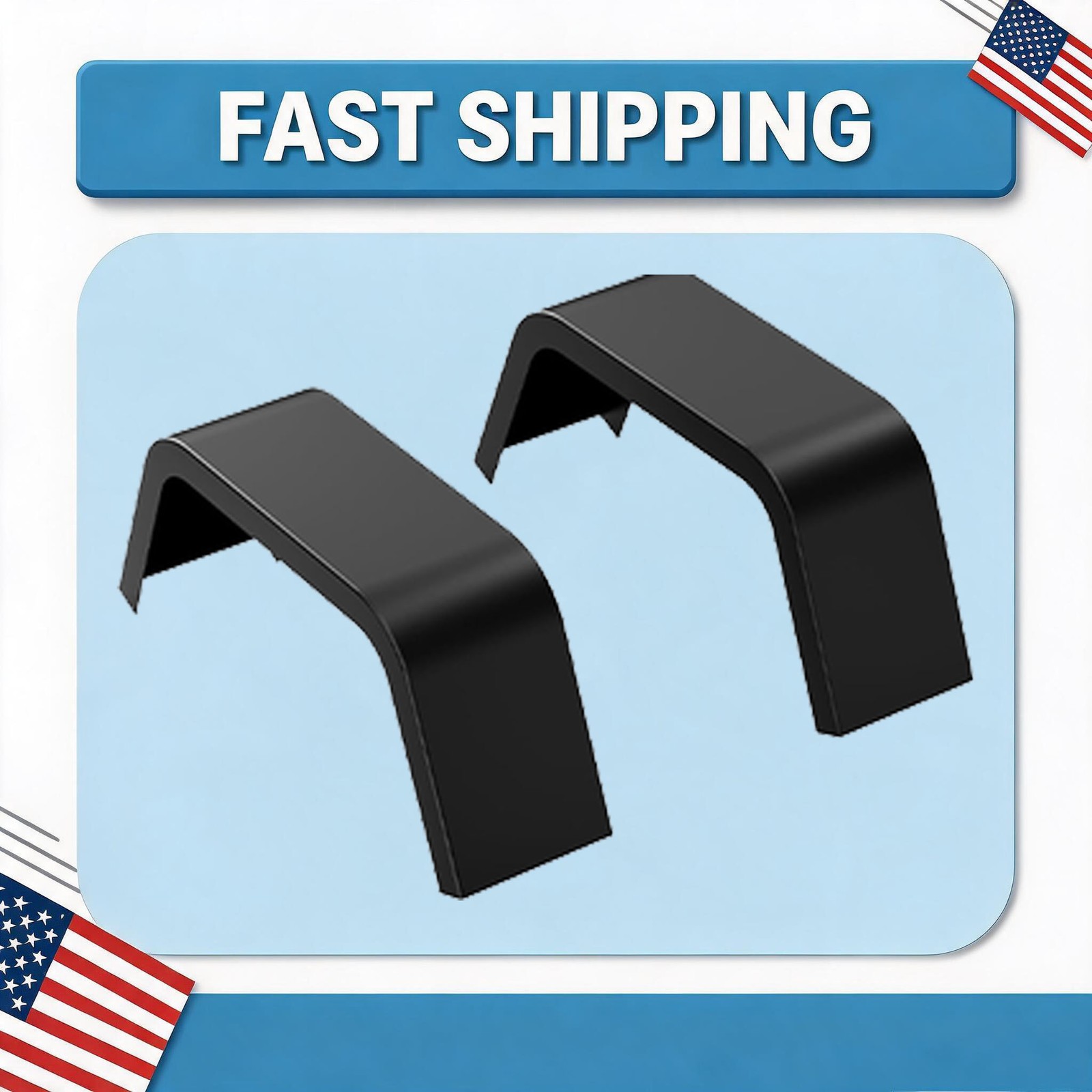 2-Pack Steel Single Axle Cargo Trailer Fenders For 14″-16″ Wheels Tires Hauler