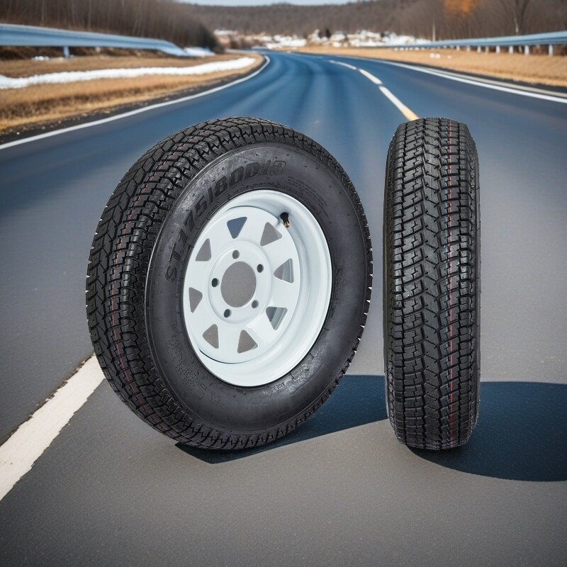 Set of 2 ST175/80D13 Trailer Tires with Rims 175/80 D 13 LRC 5 Lug on 4.5″, 6PR