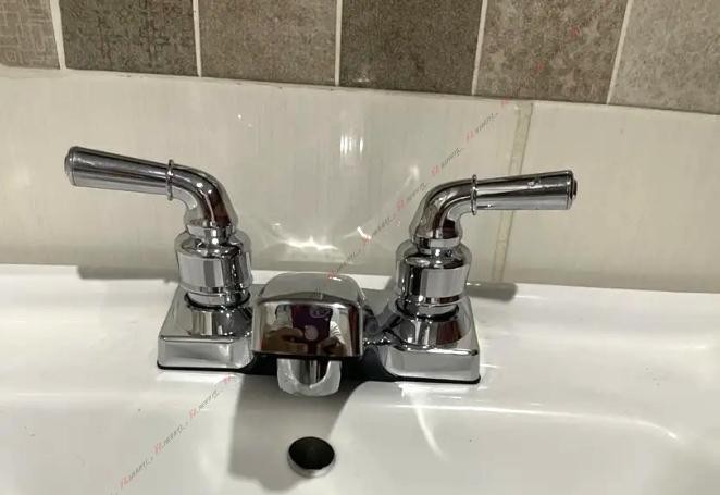 4in Chrome Sink Faucet Plastic Water Tap Faucet Dual Handles For Bathroom RV US