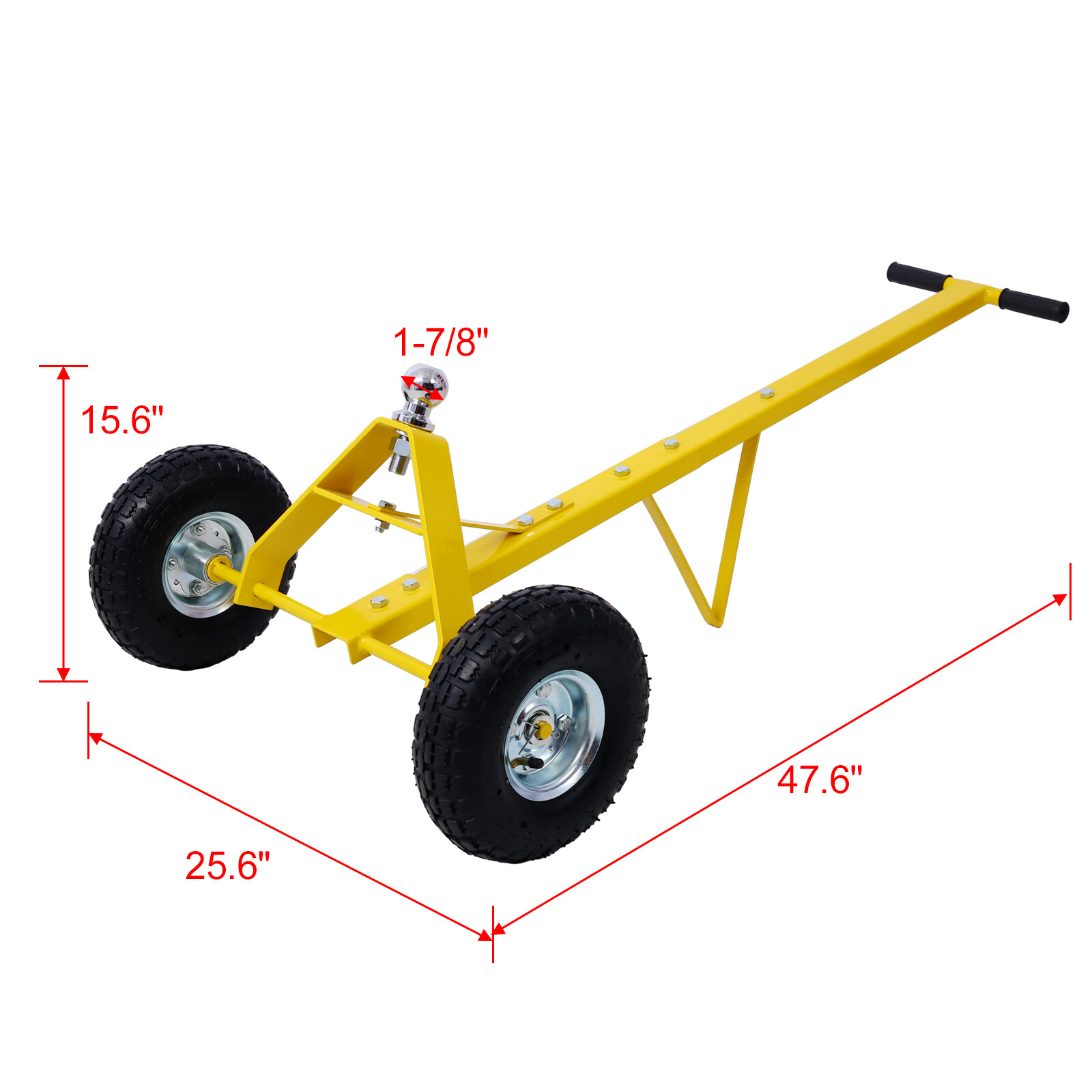 600lbs Trailer Dolly Mover Hitch Boat Camper Hand Dolly w/10″ Pneumatic Tires