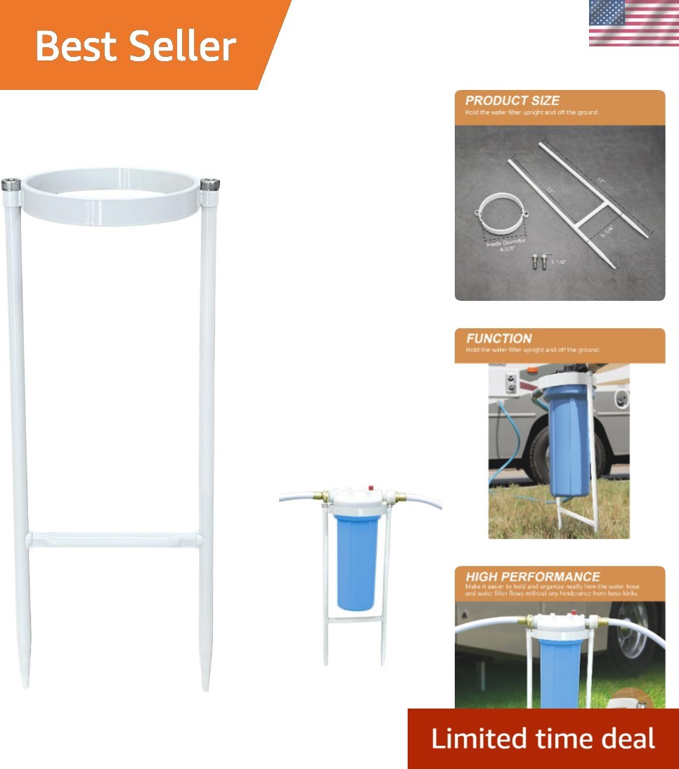 Effortless RV Stand for Water Filters: Keeps Filters Upright, Prevents Kinks