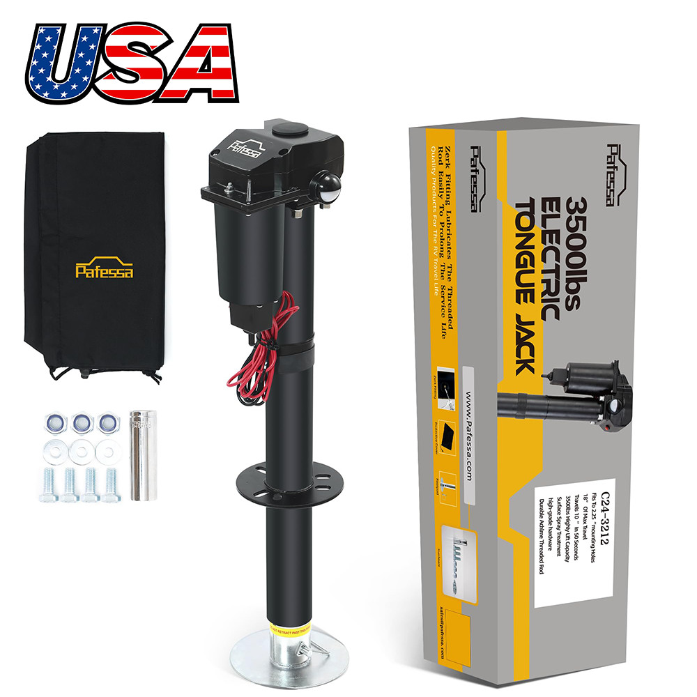 Electric Trailer Jack A Frame Travel 3500lb 12V,18” Travel Add 4.5” Drop Foot~