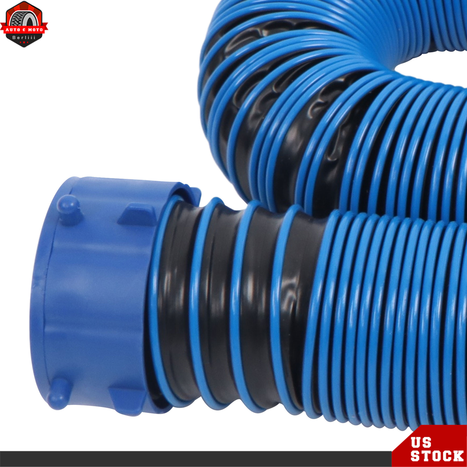 4-in-1 Adapter & Clear Elbow & Cap & 10 FT Sewer Hose Kit For Camper RV Trailer