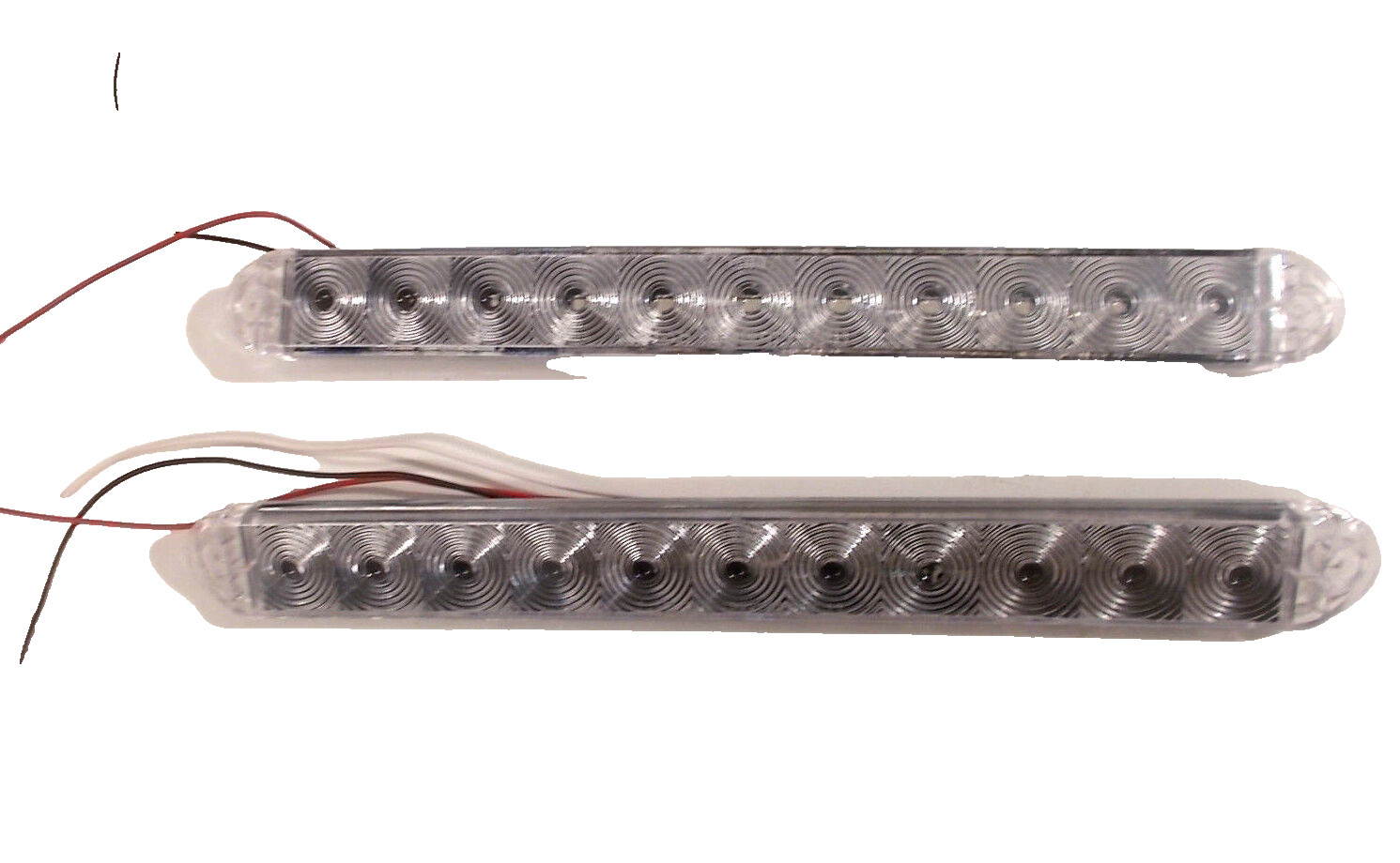 2 -LED 15″ Slim Trailer Stop Turn Tail Brake Red Light-Clear Lens, Truck