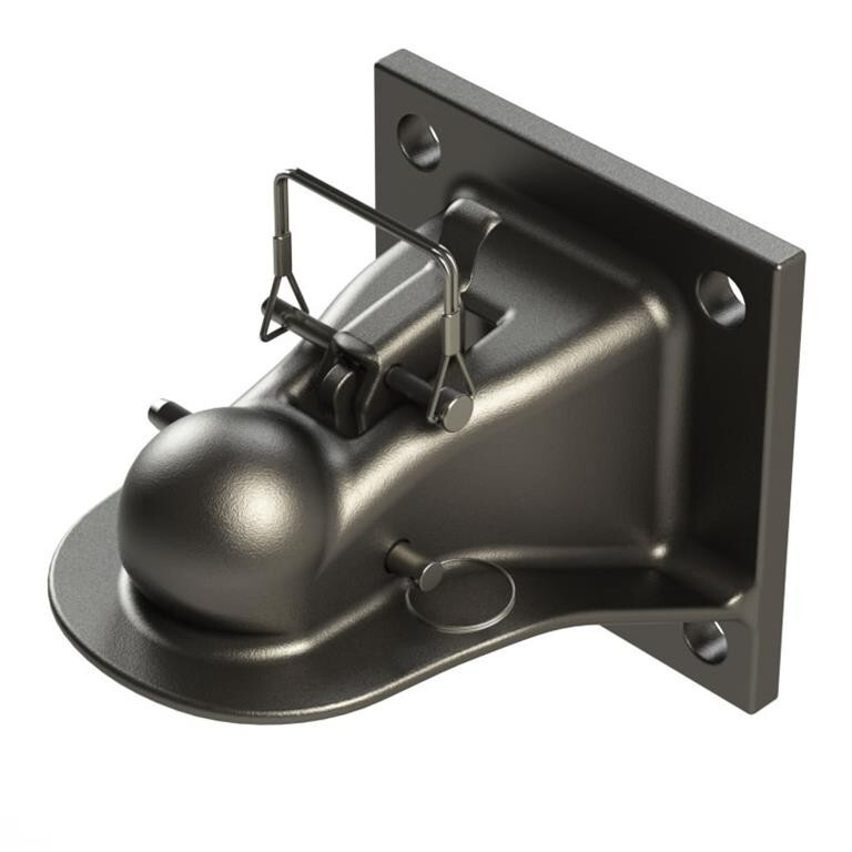 Wallace Forge Coupler Flat Mount 2-5/16″ Ball 14,000lb Capacity 4.5″x4.5″