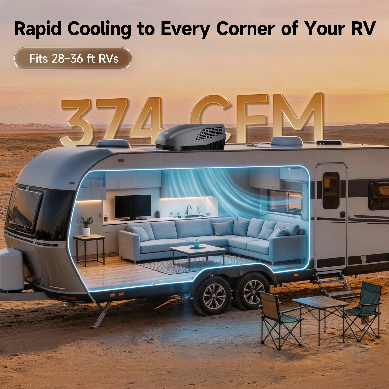 Duct & Non‑Duct Rooftop RV Air Conditioner 18,000 BTU Cooling for 28-36 ft RVs