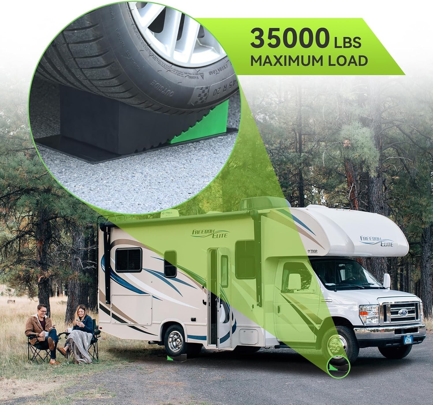 Camper Levelers 8-Piece Kit RV Leveling Blocks Camper Wheel Chocks 35000 LBS