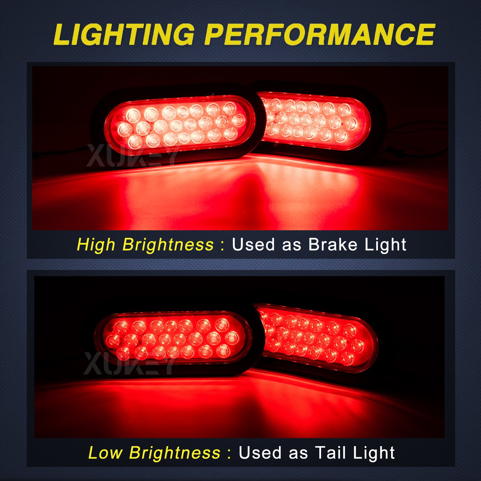 2x Oval Trailer Tail Light Indicator Stop Brake Rear Lamp Caravan Camper UTE UTV