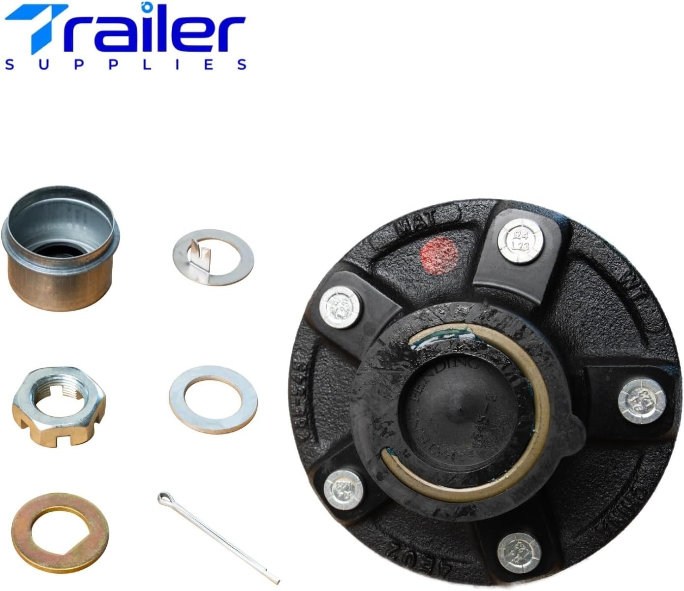 2 Idler Hub Kits – 5 on 5, Fits 3.5K Axle, #84 Spindle, Pre-Greased