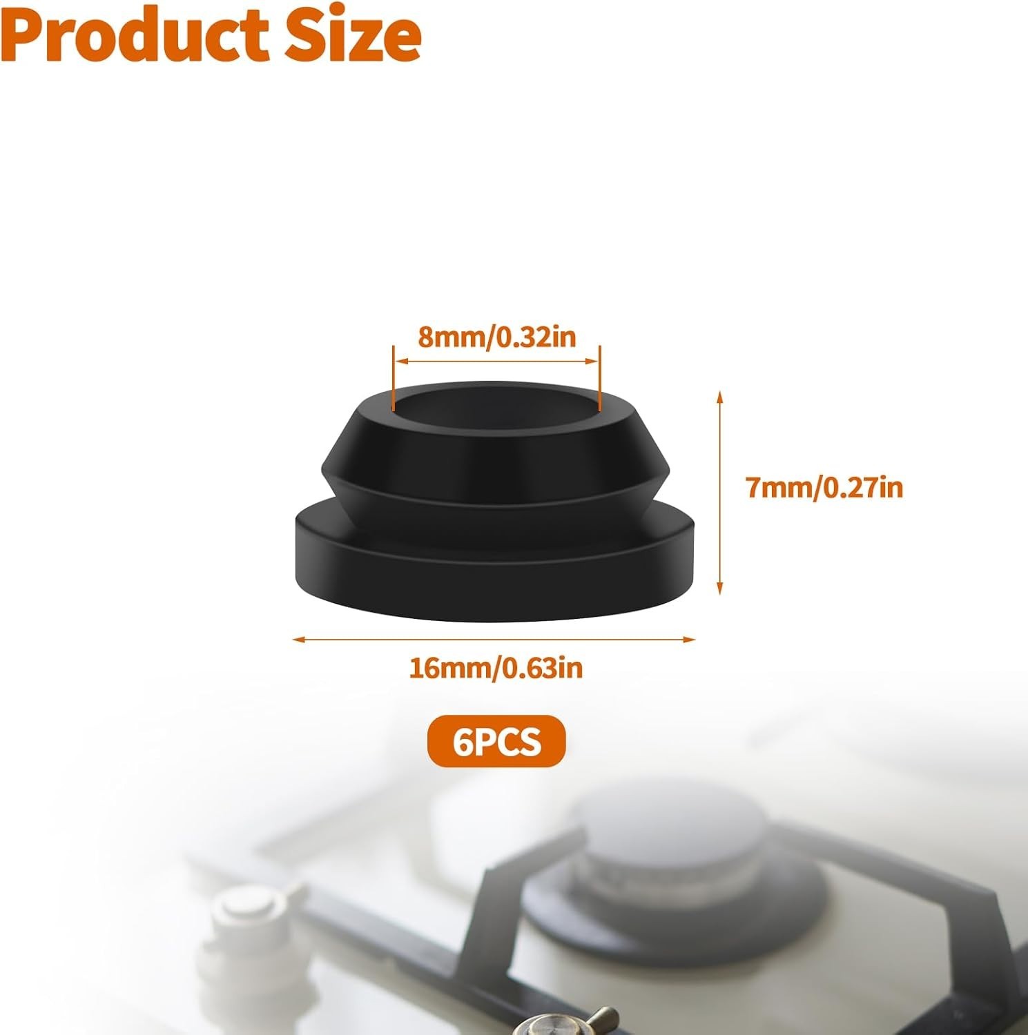 6 PCS RV Stove Top Grommets for Magic Chef & Atwood Stoves – Rubber Kit