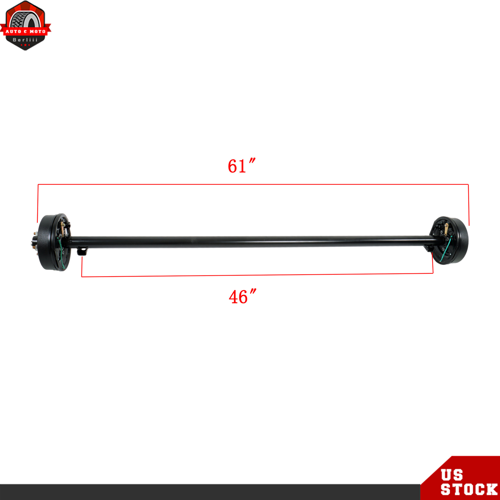 3.5k TK Trailer Axle 5 lug Boat Cargo Dump RV Utility Axle 3500lb Electric Brake