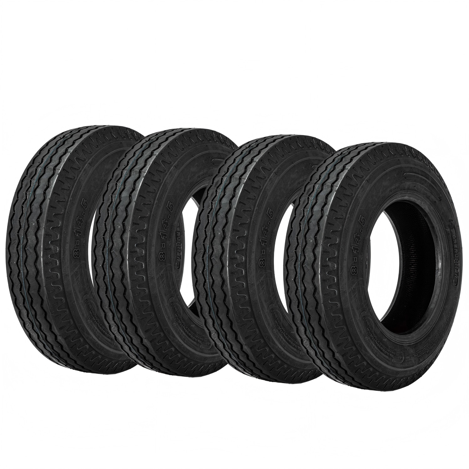 Set 4 8-14.5 Highway Trailer Tires 8×14.5 14 Ply Heavy Duty