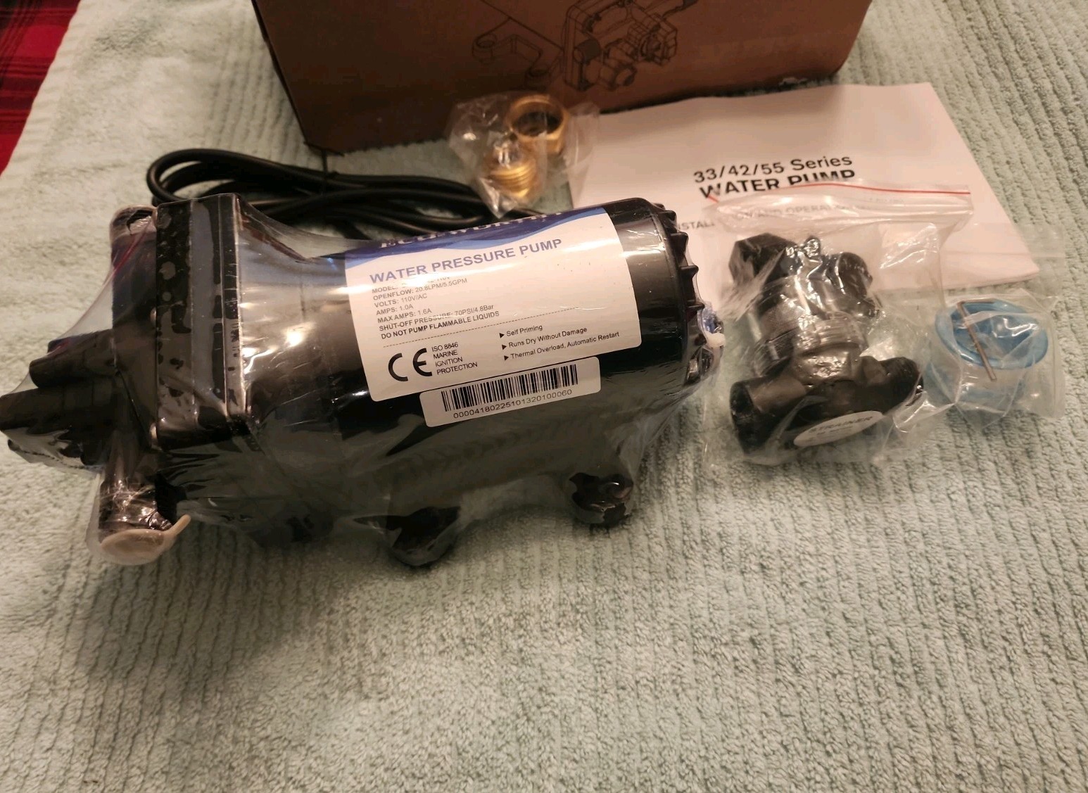 New ECO-Worthy Water Pressure Pump 110V 1.1A 70 PSI DPHC-F42-110V