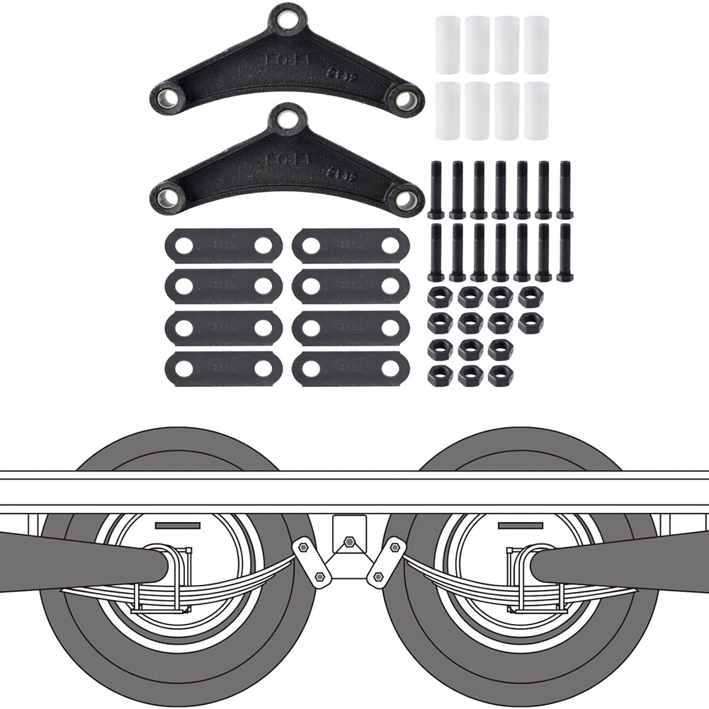 Trailer Shackle Kit, Tandem Trailer Axle Shackle Kit for Double Eye Springs (…