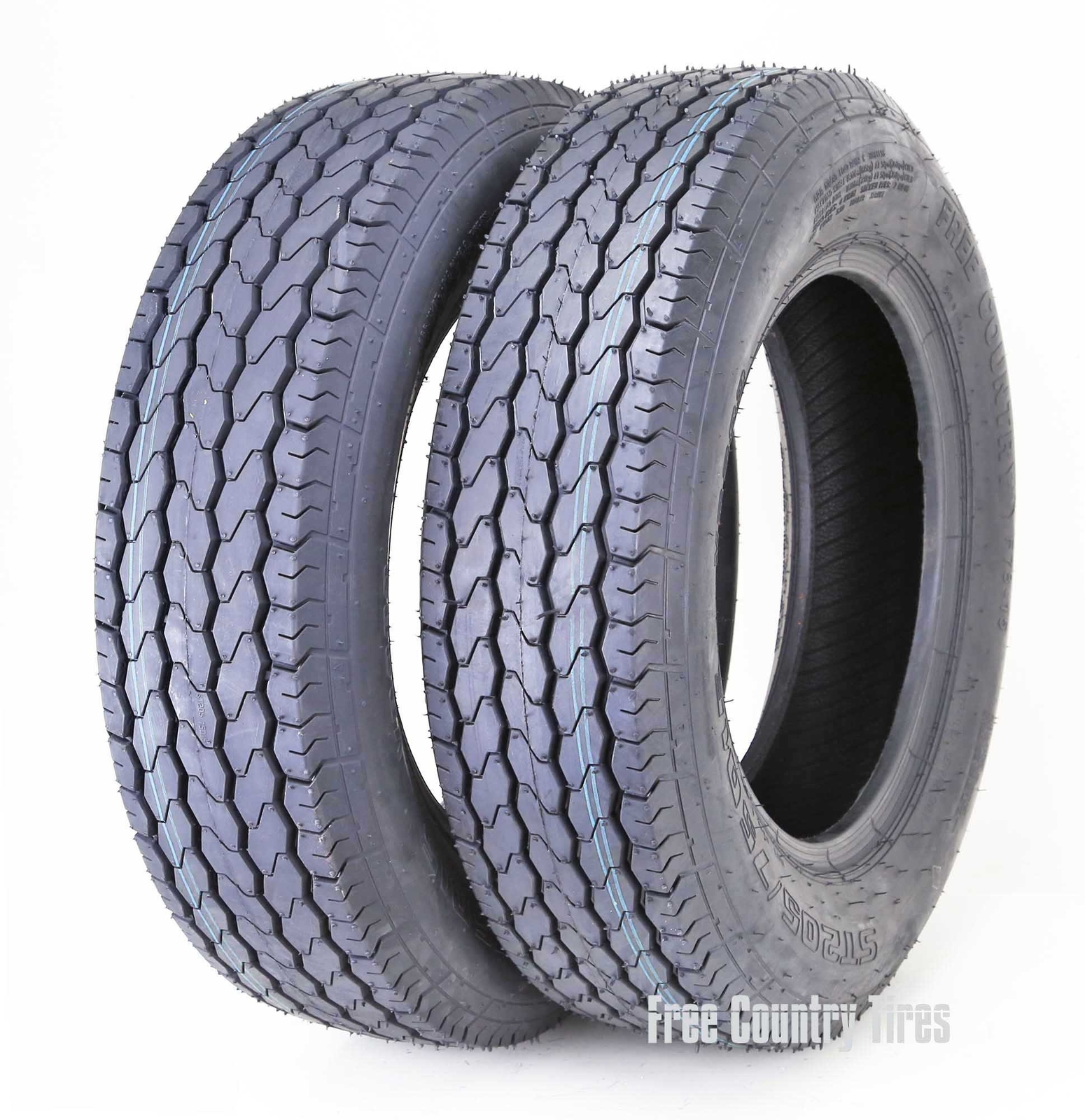Set 2 Trailer Tires ST205/75D14 205 75 14 F78-14 Free Country Bias 6PR LRC -New