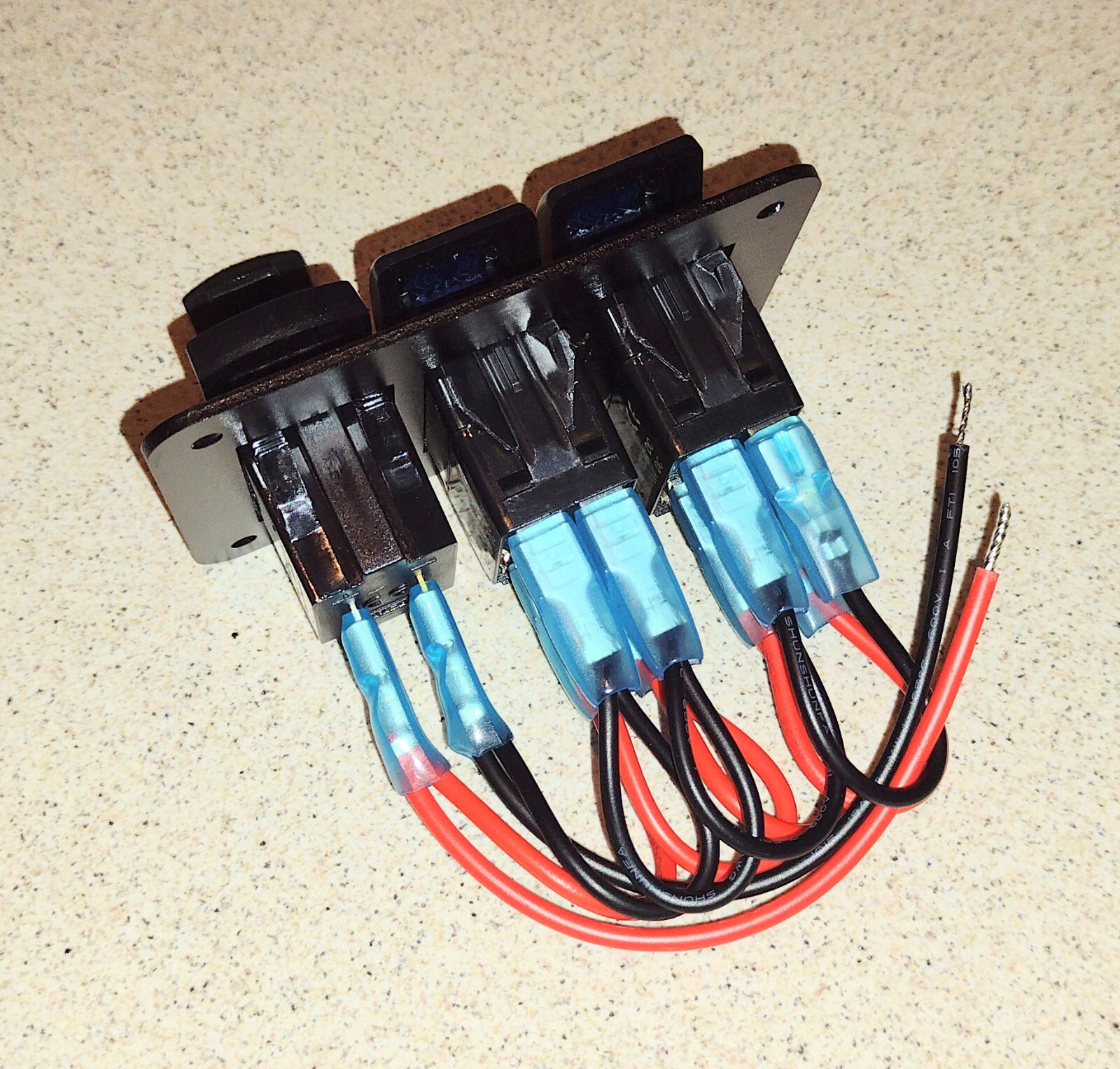12V-24V Car Boat Marine RV Truck Blue LED 2,3,4 Gang Toggle Rocker Switch Panel