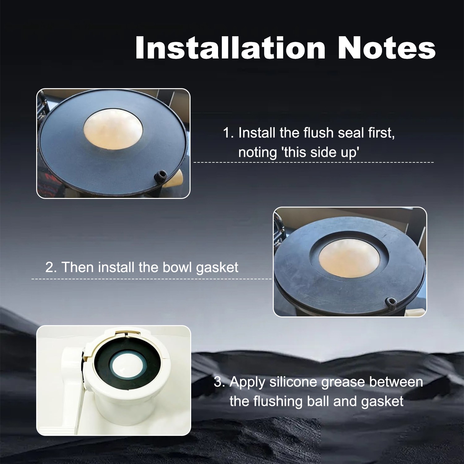RV Toilet Flush Ball Seal for Dometic 210 510 511 385311462 Sealand 110 111