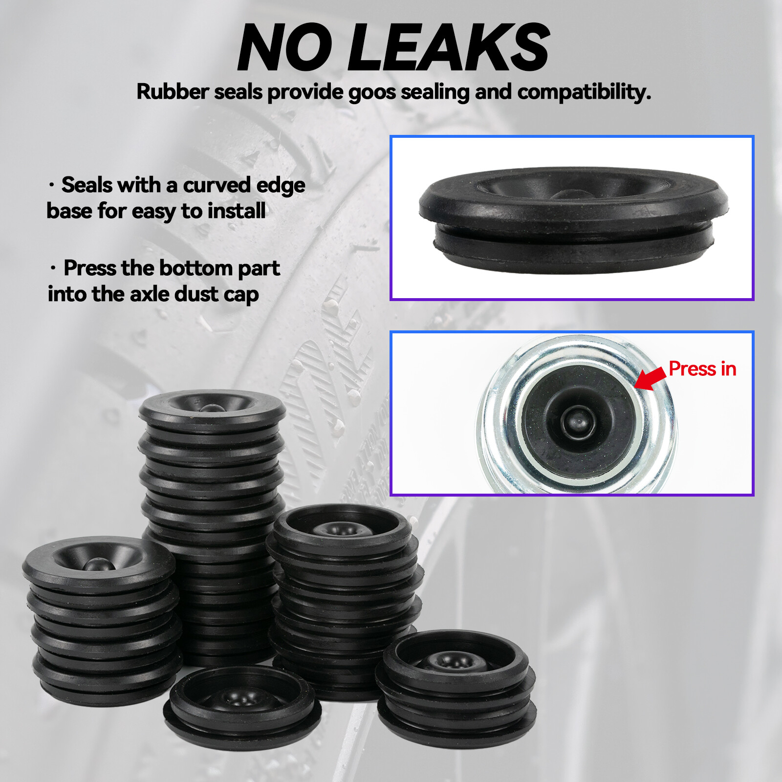 Qty (20) Rubber Grease Plug DEXTER EZ Lube Trailer Camper RV Axle Hub Dust Cap