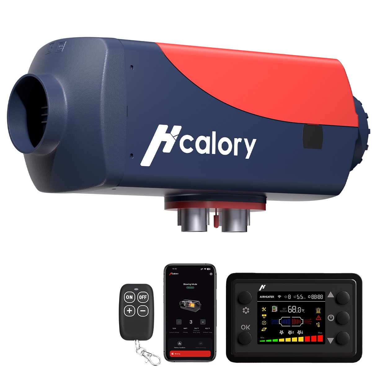 Hcalory Diesel Air Heater 12V 24V 8KW Bluetooth LCD Display for RV Camper Van