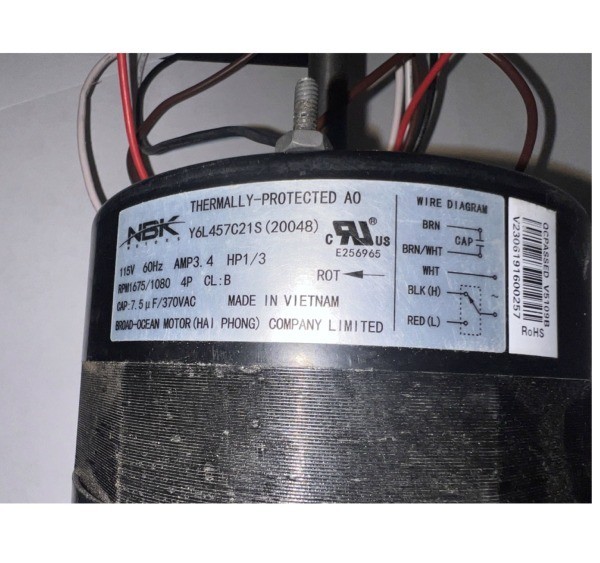 RV Roof AC Fan Motor and Condenser, NBK-20048