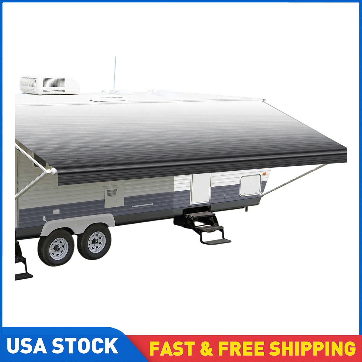 RV Awning Replacement Strip Gray Waterproof 18oz For RV Camper Trailer 4-Ply