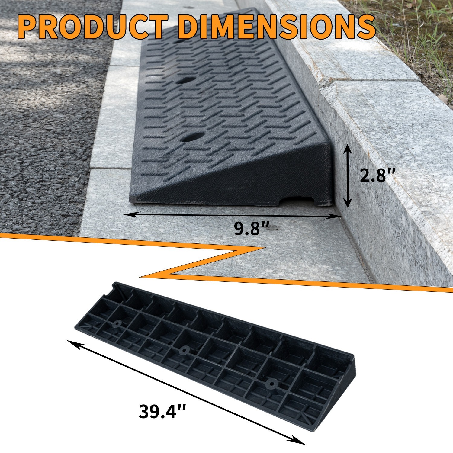 Curb Ramp 2.8″ Rise Rubber Curb Ramps for Driveway Curb Ramps for Sidewalks