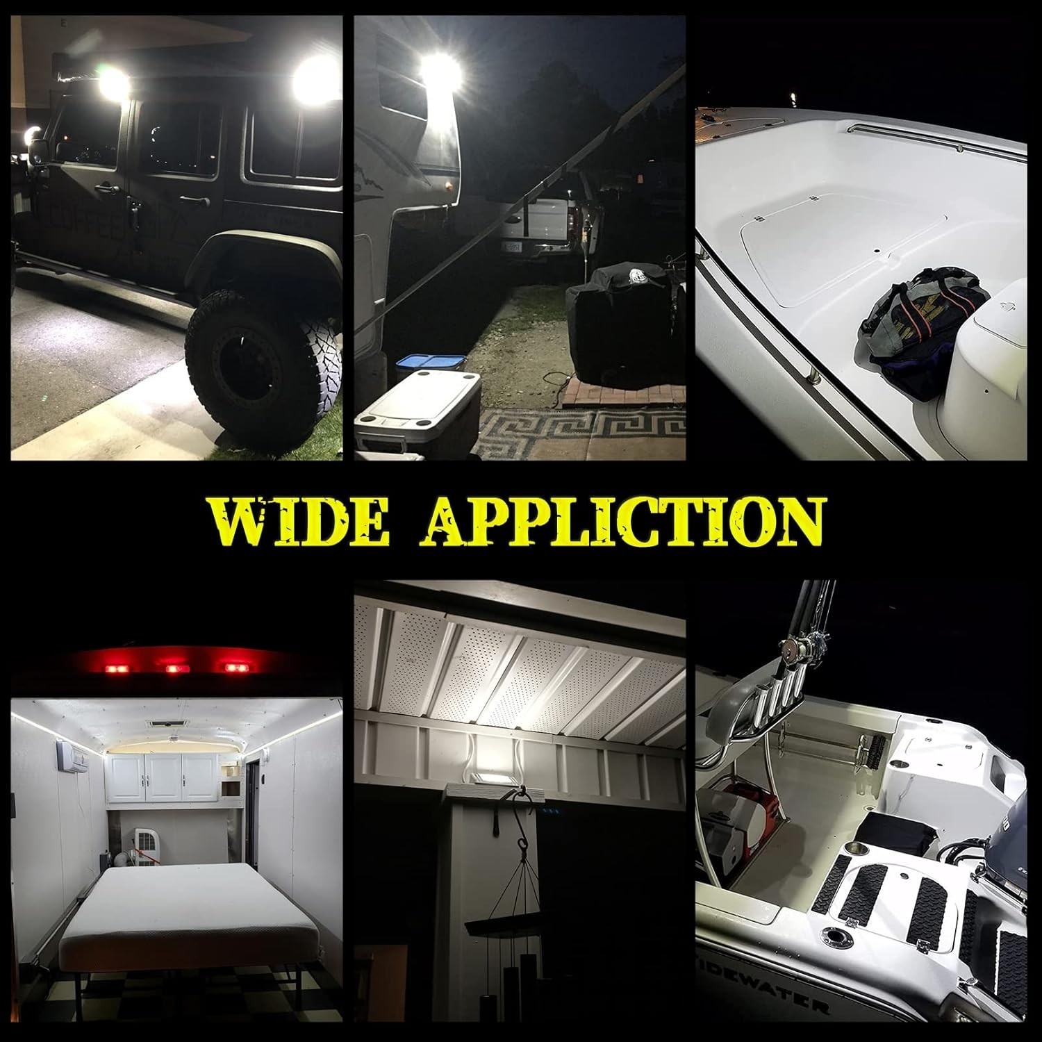 Multi-Purpose LED Exterior Light for RVs, Trailers, Boats – White Aluminum