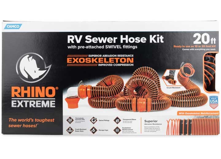 Camco 39867 RhinoEXTREME 20ft RV Sewer Hose Kit
