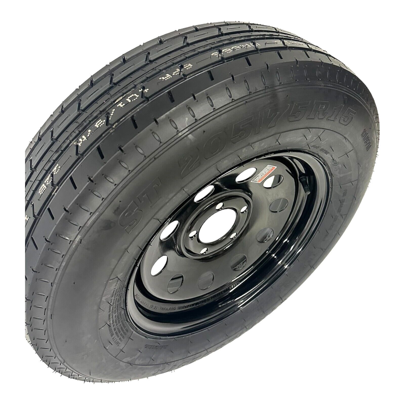 ST205/75R15 Radial Trailer Tire LRC 6 Ply 5 Lug 5×5″ Black Modular Wheel