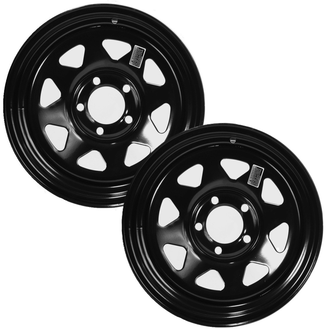 2-Pack Trailer Wheel 13 Inch 13X4.5 Black Spoke Rim 5 Lug On 4.5 Center