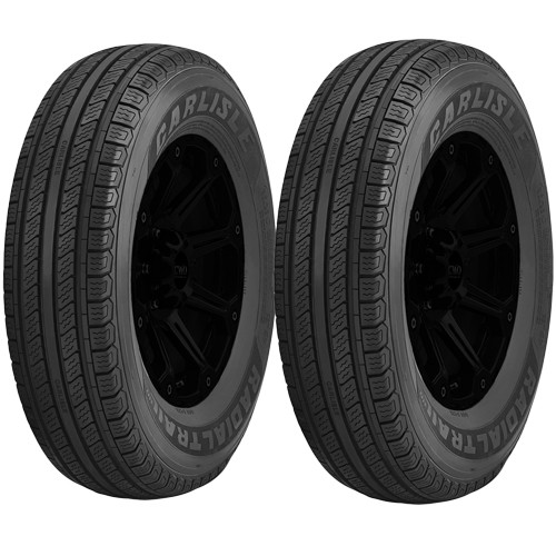 (QTY 2) ST175/80R13 Carlstar Radial Trail HD 91M Load Range C Black Wall Tires