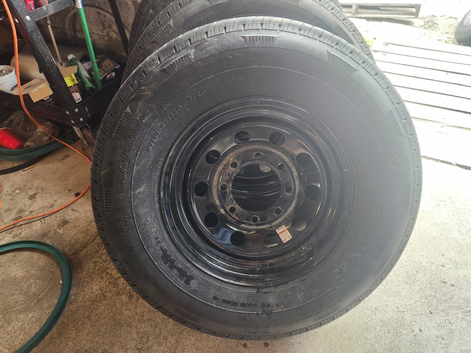 ST TRAILER 16″ 8 LUG ON 6.5 STEEL WHEELS & 235/80/16 10 PLY LOAD RANGE E