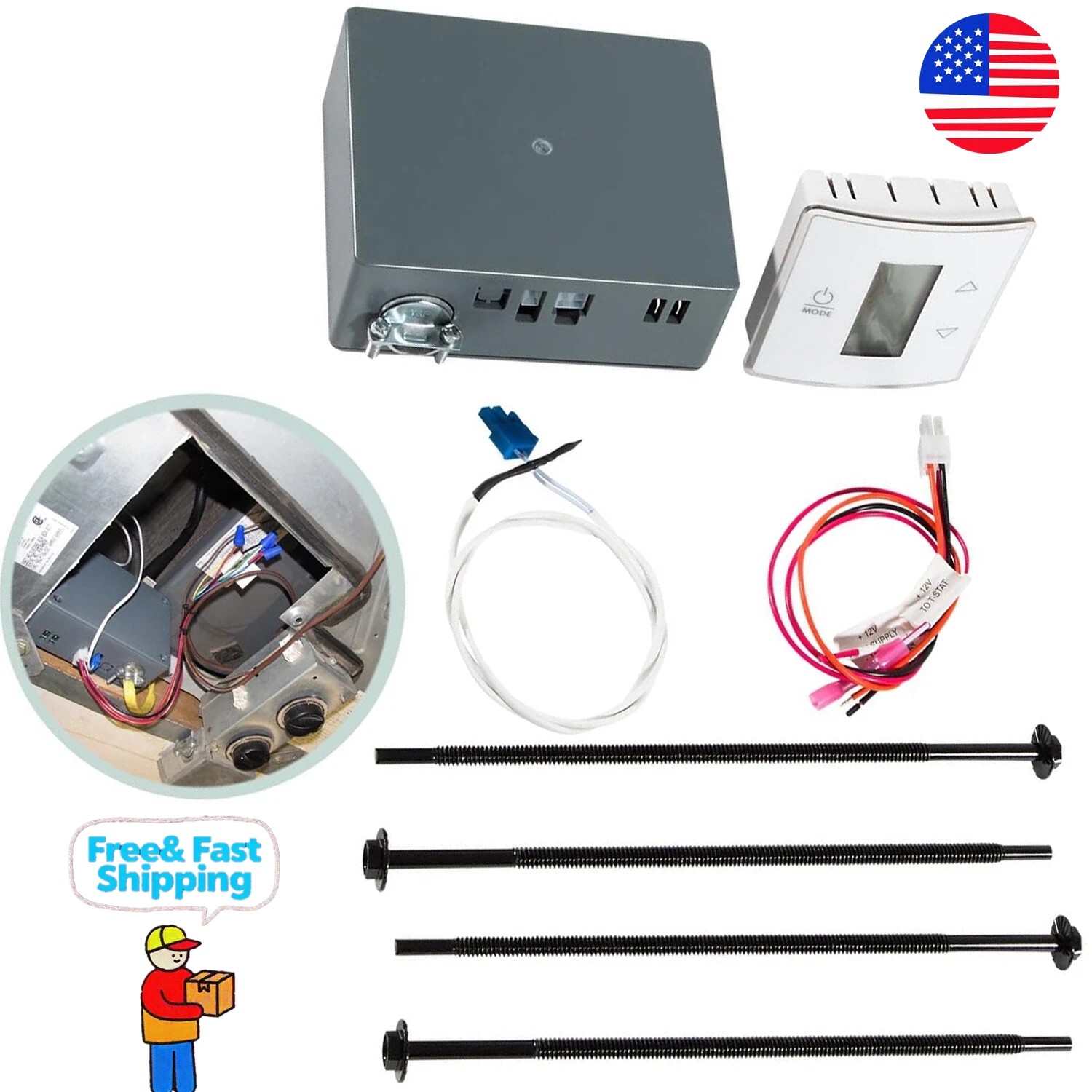 For Dometic 3316230.714, OE. CT Single Zone Wall Thermostat Control Kit, LCD