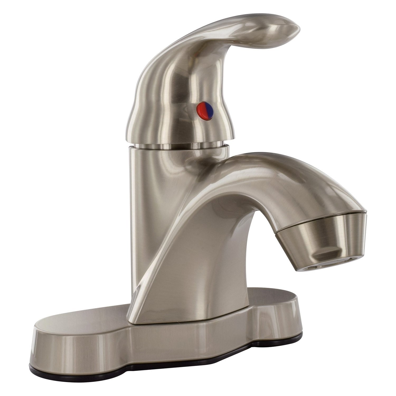 Catalina Plastic Brushed Nickel Plated Low-Arc Lavatory Faucet w Lever Handle