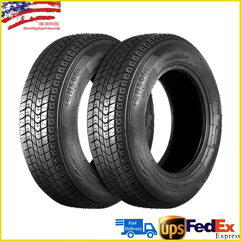Set 2 Premium ST175/80D13 Trailer Tires 175 80 13 Heavy Duty 6Ply Load Range C