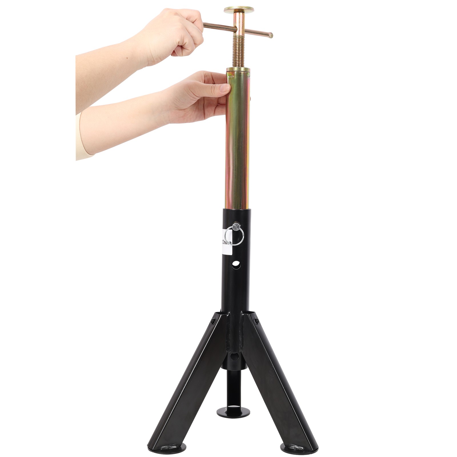 RV adjustable telescopic stabilizer jack bracket