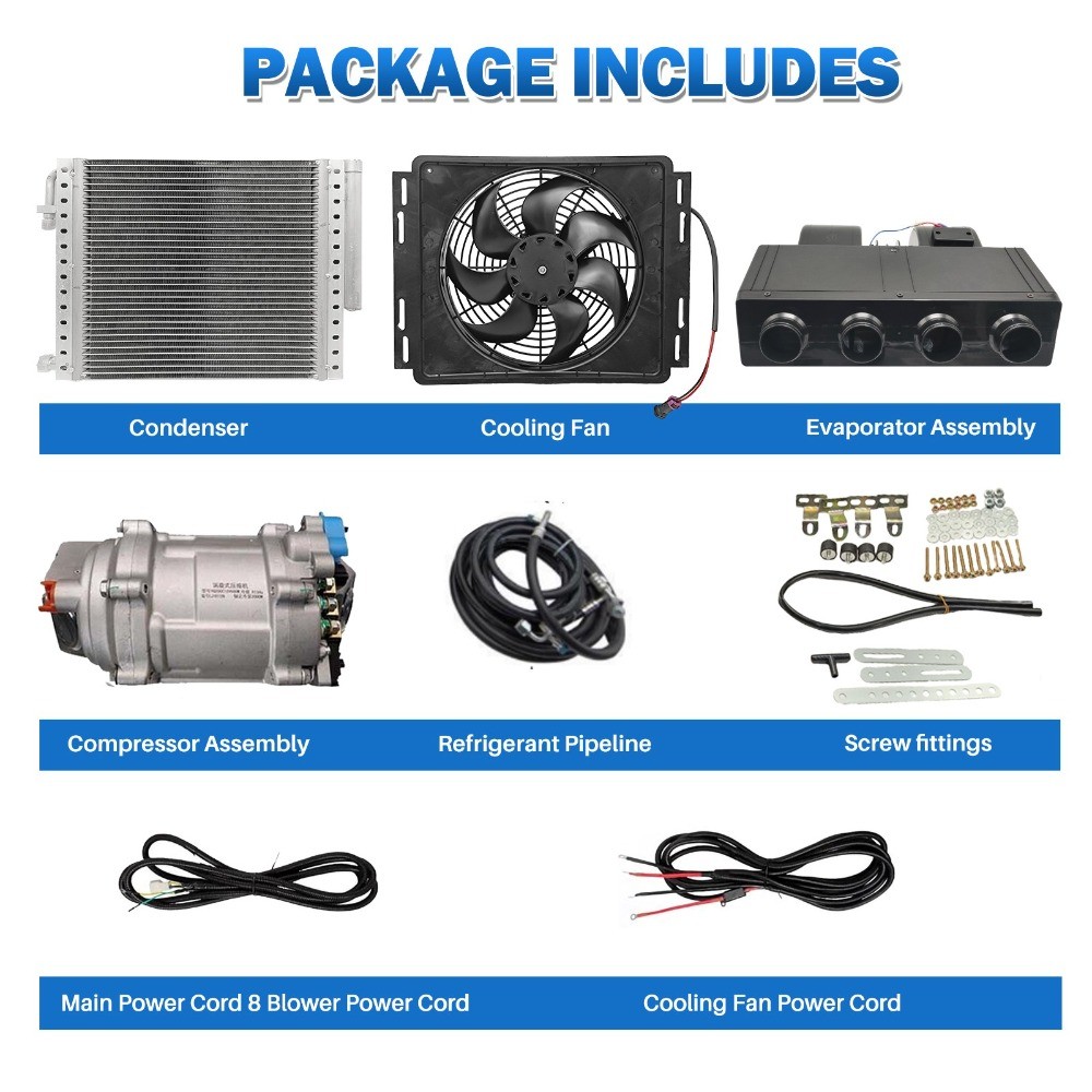 Treeligo 12V Electric Underdash Cooling Energy Saving Air Conditioner Auto A/C