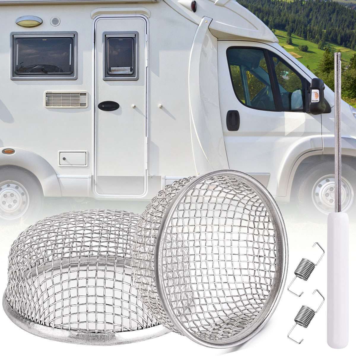 2Pcs For RV Furnace Vent Cover 2.8 inch Flying Insect Bug Screen Camper Heater