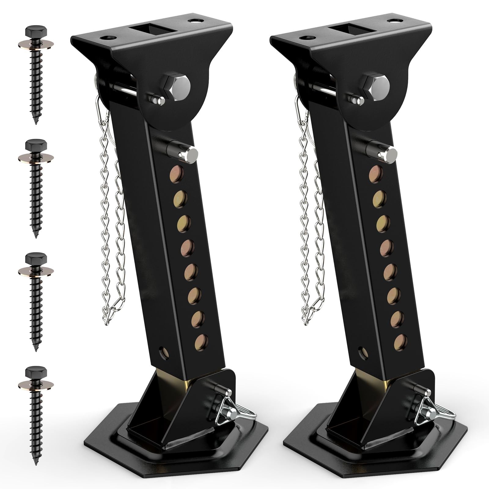 2 Pack Adjustable Trailer Stabilizer Jacks – Telescoping RV Camper Supports 1000