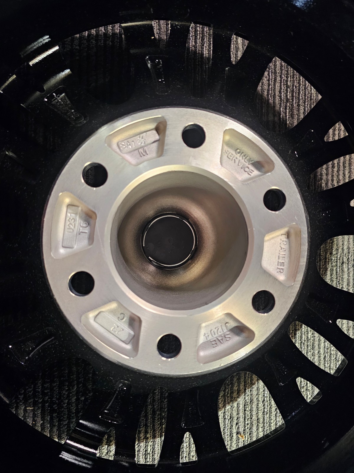 (QTY 1) eCustomrim Evolution Black Machined Trailer Wheel Rim 16×6 6×139.7 0mm