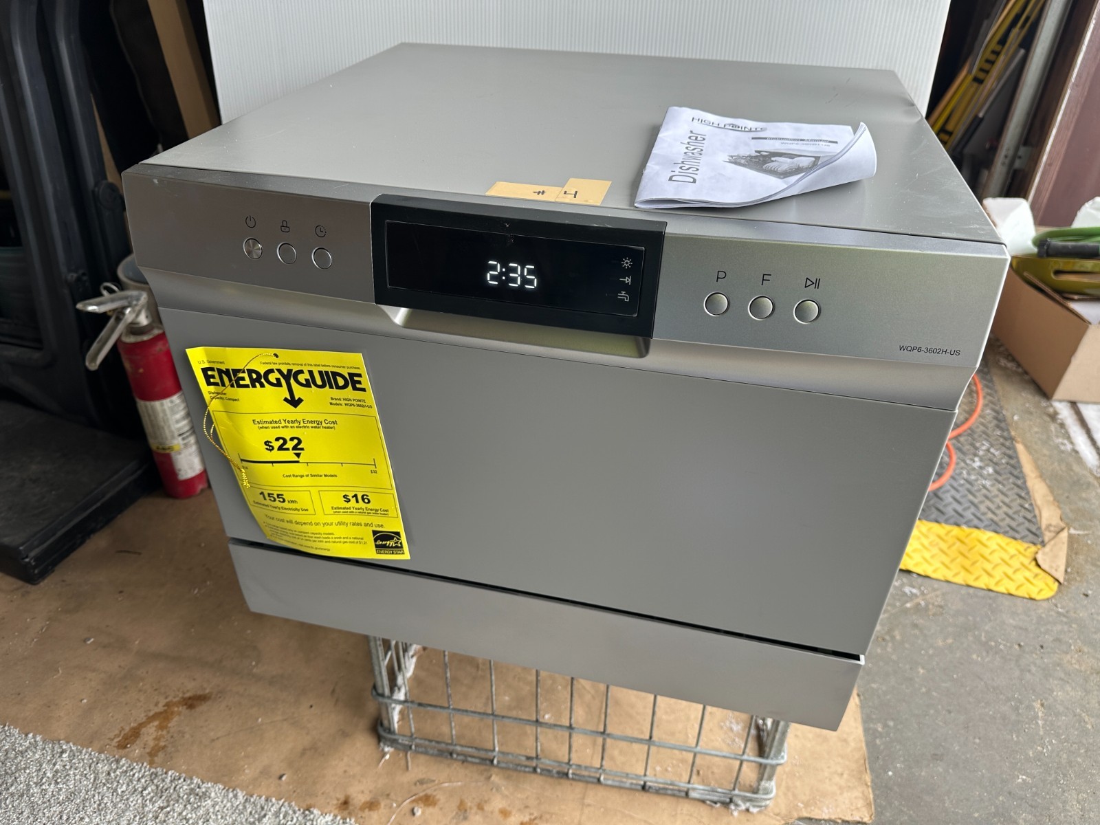 High Pointe 6 Place Compact Dishwasher Countertop RV Portable Silver LED