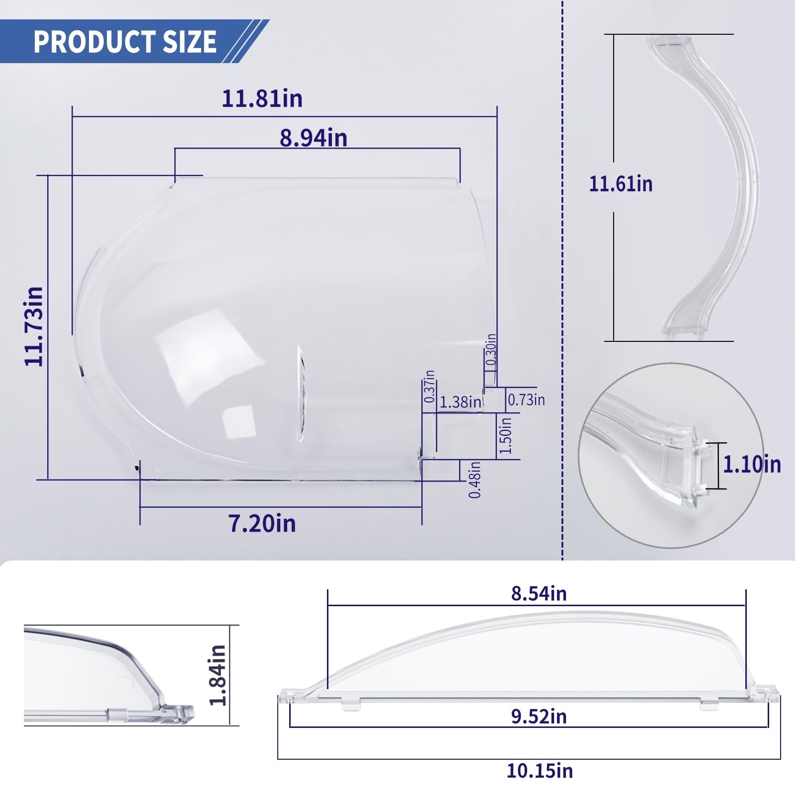 3-in-1 RV Screen Door Slider Kit – Clear Plexiglass, Bubble Style, Right Hand