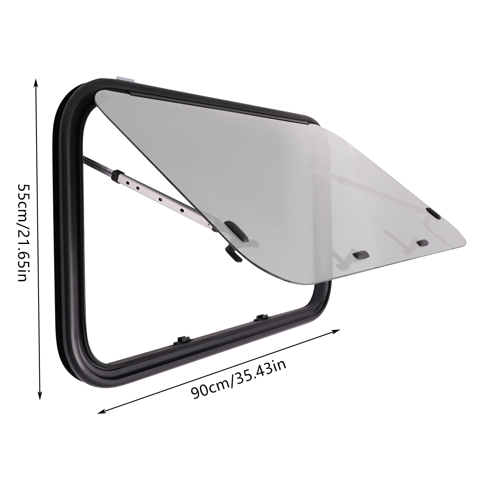 RV Caravan Camper Top-Hinge Push-Out Window 900mm x 550mm 30mm with Blind Screen
